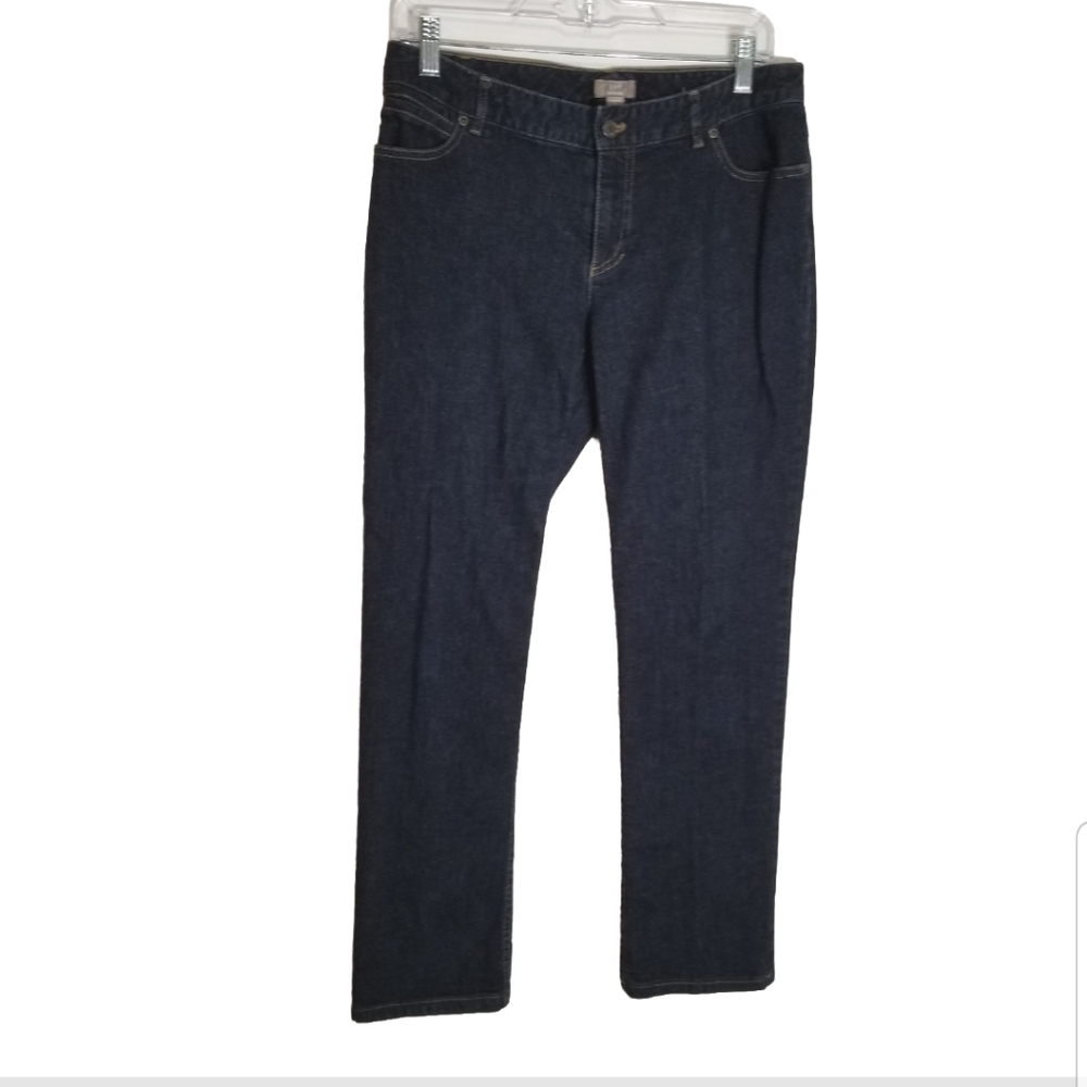 J. Jill Jeans Women's 8 Blue Denim Slim Leg Dark Wash Stretch 28.5 Inseam